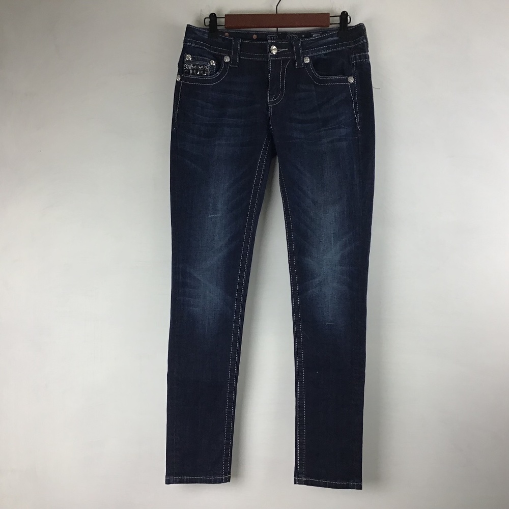 Miss Me Signature Rise Women’s Bling Jeans size 27  dark wash